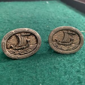 Vintage Viking Ship Style Cuff links